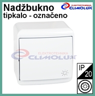 Surface-mounted push button, marked - white, IP20